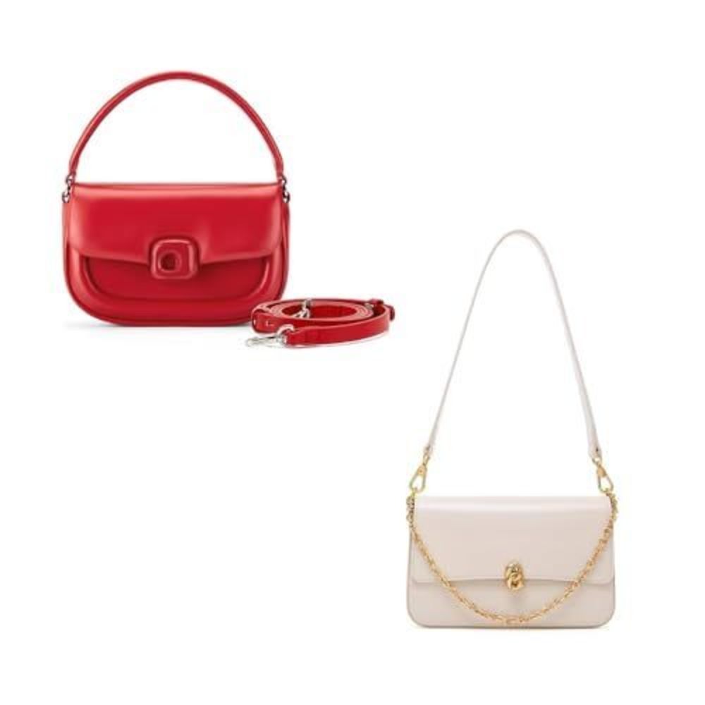 Classic La Festin Textured Strap Satchel For Adjustable Strap Crossbody Satche
